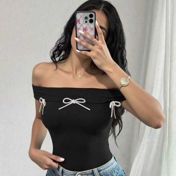 Women's strapless tie front tank top, sleeveless fitted tube top. - Picture 2 of 6